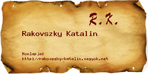 Rakovszky Katalin névjegykártya